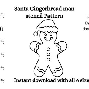 1ft to 6ft gingerbread man PDF template ,Printable trace and Cut, Christmas silhouette Template, Stencils, Christmas yard decorations