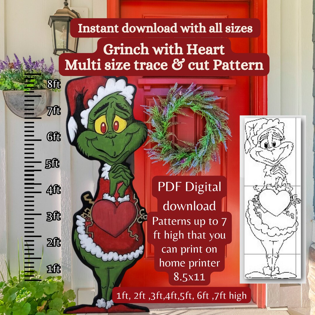 E7 Whoville Santa Print Trace and Cut Stencil Pattern , Yard Art ...