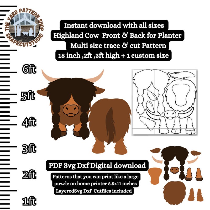 Highland Cow Planter Plans - Etsy