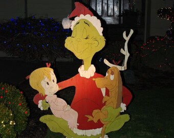 Whoville cindy lou who, template pattern,max the dog, pdf trace cut pattern, yard display silhouette decoration, outdoor Christmas lawn