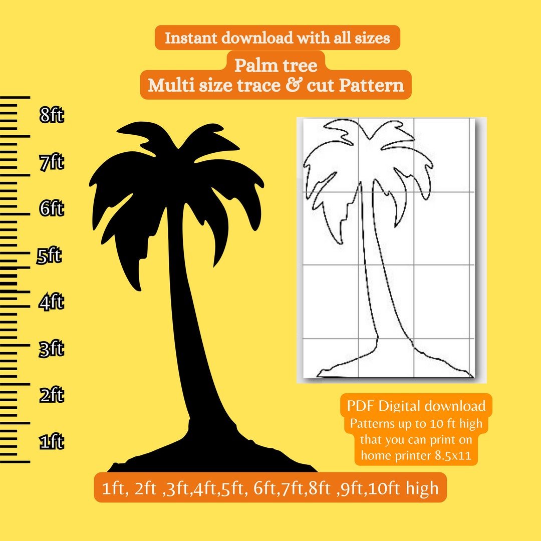 Tropical Palm Tree Yard Art Display Template Pattern Etsy