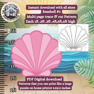 Plantilla de fondo de arco de concha marina Patrón de exhibición Recorte grande Plantilla Contorno Descargar Arte de jardín Fiesta temática bajo el mar DIY concha marina