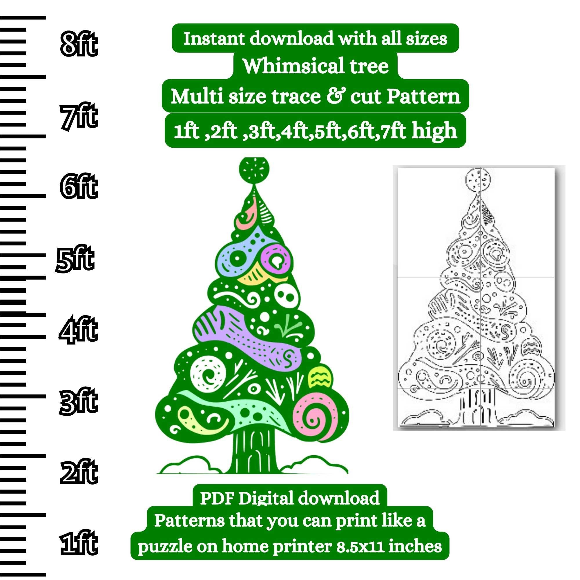 5ft 6ft 7ft Whimsical Christmas Tree Template, Print Trace and Cut Stencil Pattern ,yard Art Silhouette Woodworking Template,santas Village - Etsy 5ft-6ft-7ft-whimsical-christmas-tree-template-print-trace-and-cut-stencil-pattern-yard-art-silhouette-woodworking-template-santas-village-etsy