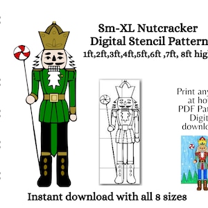 4 foot 5ft 6ft 7ft 8ft Giant Nutcracker Soldier Stencil pattern, pdf print & cut template, Christmas silhouette,ballet ,theatre stage prop