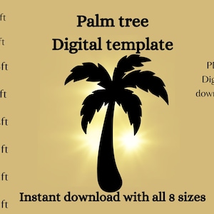 1ft 3ft 4ft 5ft 6ft 8ft 9ft Palm tree PDF template ,Printable trace and Cut, Christmas sign Template, Stencils. Christmas lawn decorations