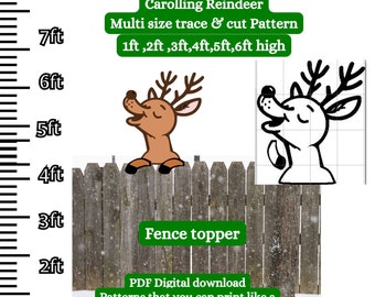 Life size Christmas Carolers pattern PDF template , reindeer Printable trace and Cut, Christmas silhouette Template, Stencils, yard art