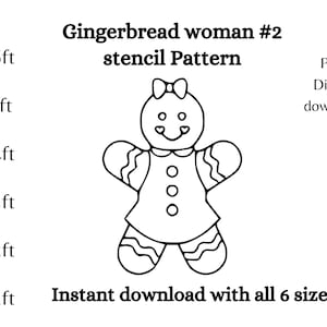 5ft 6ft gingerbread woman pattern PDF template ,Printable trace and Cut, Christmas silhouette Template, Stencils, Christmas yard decoration