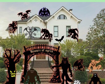 Halloween-Garagentor-Abdeckung Extra Groß – 2,8x4,6 M, Polyester, Mit Hexen & Fledermäusen, Inkl. Seile