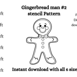1ft 2ft 3ft 4ft 5ft 6ft Gingerbread Man PDF Template ,printable Trace ...
