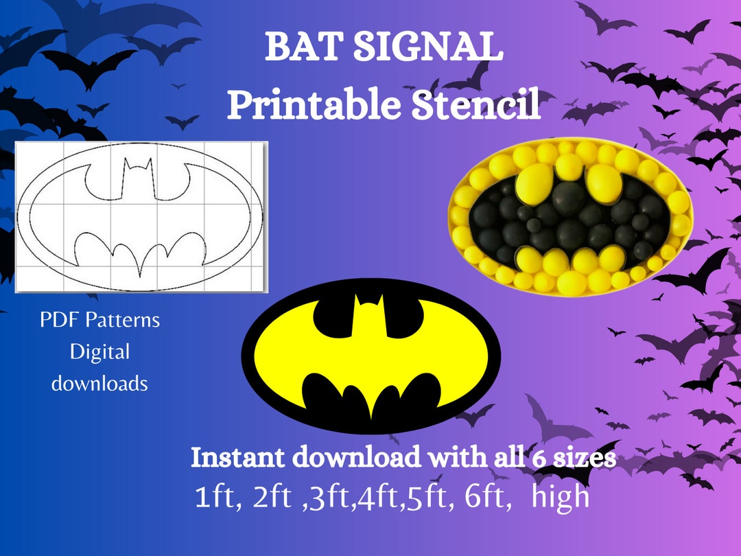 Batman Signal Template Pdf Pattern 1ft to 6ft High Wall Etsy Batman Signal Template Pdf Pattern 1ft to 6ft High Wall Etsy