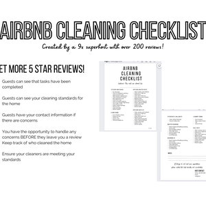 AirBnB Cleaning Checklist Template - Get More 5 Star Reviews!