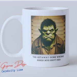 Shrek 11oz  Two-Sided Mug Design, Funny Mug Shot Sublimation Design PNG, Cartoon Character Mug Template,  Digital Download