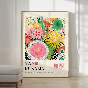 Affiche Yayoi Kusama - Art mural de la galerie japonaise, décoration murale d’affiche moderne, art mural japonais comme impression abstraite Yayoi Kusama