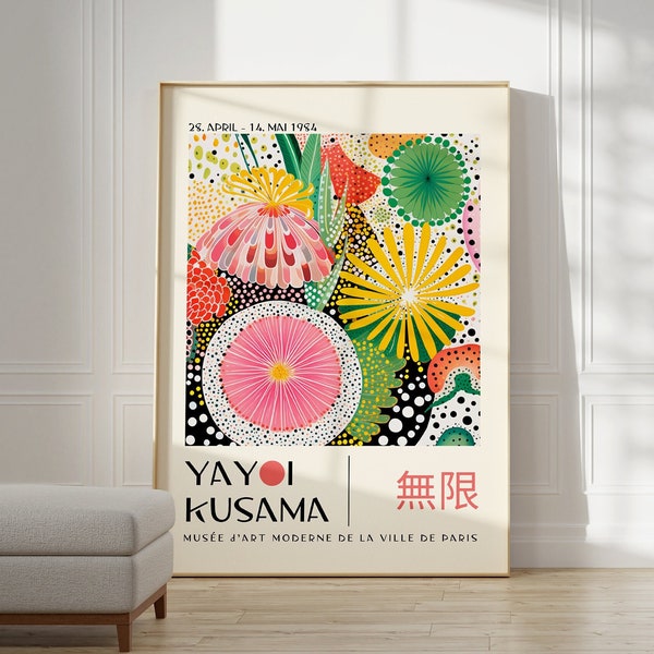 Yayoi Kusama Print - Home Wall Decor as Abstract Yayoi Kusama Poster - Japanese Wall Art - Yayoi Kusama Inspired Japanese Gallery Wall Art