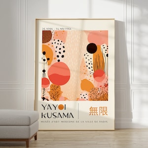 Yayoi Kusama Poster - Japanische Wandkunst als Abstraktes Yayoi Kusama Print, Japanische Gallerie Wandkunst, Moderne Poster Wanddeko