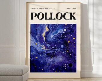 Poster di Jackson Pollock - Arte da parete alla moda, arte da parete moderna colorata, stampa di Jackson Pollock come arredamento massimalista, arte da parete astratta di Pollock