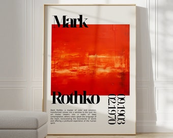 Poster di Mark Rothko - Una stampa della mostra come regalo di inaugurazione della casa o decorazione del soggiorno, stampa Mark Rothko, poster del museo, stampa Rothko