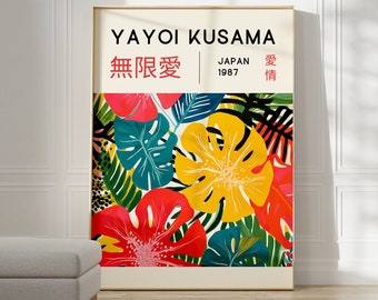 Yayoi Kusama Print - Japanese Wall Art - Home Wall Decor as Abstract Yayoi Kusama Poster - Yayoi Kusama Inspired Japanese Gallery Wall Art
