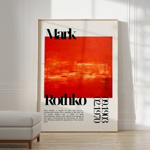 Affiche Mark Rothko - Une impression d’exposition comme cadeau de pendaison de crémaillère ou décoration de salon, impression Mark Rothko, affiche de musée, impression Rothko