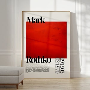 Poster di Mark Rothko - Una stampa della mostra come regalo di inaugurazione della casa o decorazione del soggiorno, stampa Mark Rothko, poster del museo, stampa Rothko