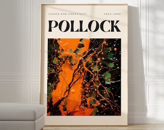 Poster di Jackson Pollock - Arte da parete alla moda, arte da parete moderna colorata, stampa di Jackson Pollock come arredamento massimalista, arte da parete astratta di Pollock