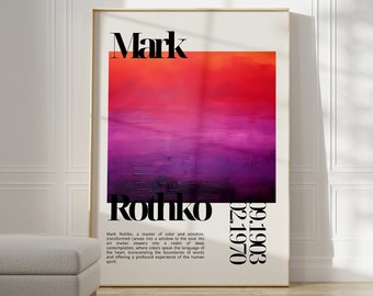 Mark Rothko Poster - Een tentoonstellingsprint als housewarming cadeau of woonkamerdecoratie, Mark Rothko print, museumposter, Rothko print