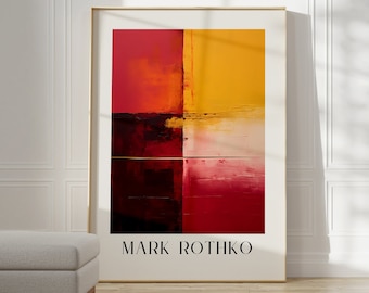 Poster di Mark Rothko - Una stampa della mostra come regalo di inaugurazione della casa o decorazione del soggiorno, stampa Mark Rothko, poster del museo, stampa Rothko