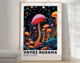 Yayoi Kusama Poster - Abstract Yayoi Kusama Print as Japanese Wall Art - Inspired by Yayoi Kusama Japandi Gallery Wall Art - Home Wall Decor
