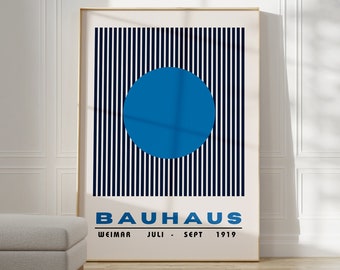 Bauhaus Poster Print - Geometric wall art as Living room Decor, Retro Bauhaus Print, Vintage Gallery exhibition Poster, Abstract Office Art