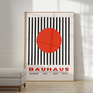Affiche Bauhaus – Art mural géométrique comme impression de salon, impression rétro Bauhaus, affiche d’exposition de galerie vintage, art de bureau abstrait