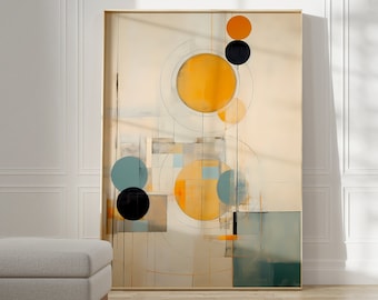 Abstracte poster als kleurrijke muurkunst, woonkamerposter, slaapkamerkunst, geometrische galerijprint, galerijtentoonstellingprint
