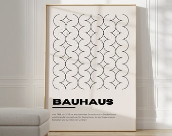 Cartel de la Bauhaus - Arte abstracto como decoración de la pared, impresión de la Bauhaus, impresión del museo Bauhaus, arte moderno de la Bauhaus, idea de regalo, arte geométrico