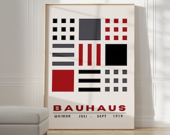 Bauhaus Poster Print - Geometric wall art as Living room Decor, Retro Bauhaus Print, Vintage Gallery exhibition Poster, Abstract Office Art