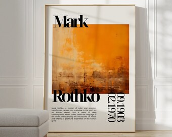 Poster di Mark Rothko - Una stampa della mostra come regalo di inaugurazione della casa o decorazione del soggiorno, stampa Mark Rothko, poster del museo, stampa Rothko