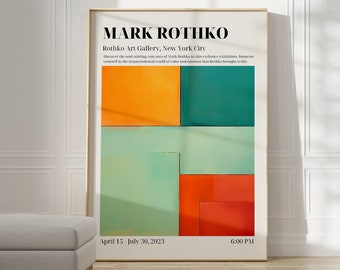 Poster di Mark Rothko - Una stampa della mostra come regalo di inaugurazione della casa o decorazione del soggiorno, stampa Mark Rothko, poster del museo, stampa Rothko