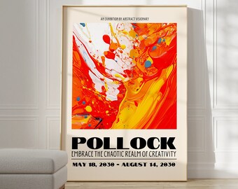 Jackson Pollock Poster - Trendy Wall Art, Modern Colorful Wall Art, Jackson Pollock Print as Maximalist Decor, Pollock Abstract Wall Art