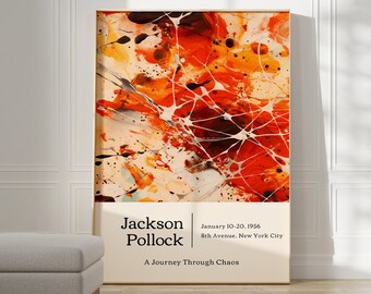 Jackson Pollock Poster - Trendy Wall Art, Modern Colorful Wall Art, Jackson Pollock Print as Maximalist Decor, Pollock Abstract Wall Art