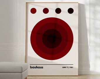Bauhaus Poster Print - Geometric wall art as Living room Decor, Retro Bauhaus Print, Vintage Gallery exhibition Poster, Abstract Office Art
