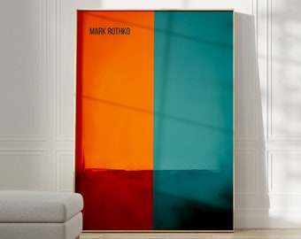 Affiche Mark Rothko - Une impression d’exposition comme cadeau de pendaison de crémaillère ou décoration de salon, impression Mark Rothko, affiche de musée, impression Rothko