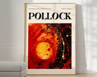 Jackson Pollock Poster - Trendy Wall Art, Modern Colorful Wall Art, Jackson Pollock Print as Maximalist Decor, Pollock Abstract Wall Art