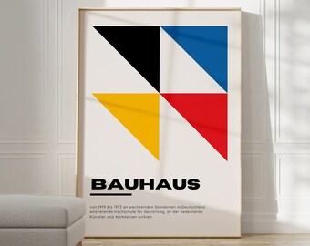 Bauhaus Poster - Abstract Wall Art, Bauhaus Print, Museum Bauhaus Print, Modern Bauhaus Art, Gift Idea, Geometric Wall Art Exhibition Print