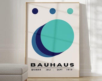 Bauhaus Poster Print - Geometric wall art as Living room Decor, Retro Bauhaus Print, Vintage Gallery exhibition Poster, Abstract Office Art
