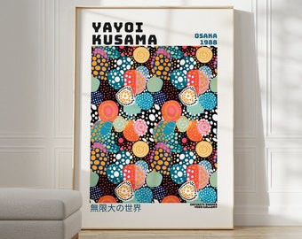 Yayoi Kusama Poster - Abstract Yayoi Kusama Print as Japanese Wall Art - Inspired by Yayoi Kusama Japandi Gallery Wall Art - Home Wall Decor