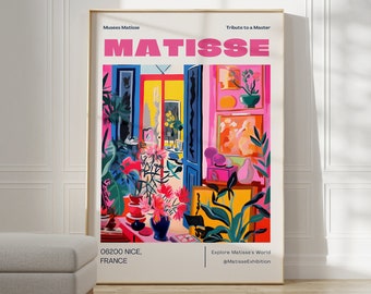 Henri Matisse Poster - Ästhetisches Matisse Druck für Moderne Gallerie Ausstellungskunst, Minimalistische neutrale Wandkunst, Matisse Print