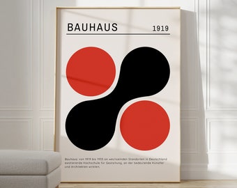 Bauhaus Poster - Abstract Wall Art, Bauhaus Print, Museum Bauhaus Print, Modern Bauhaus Art, Gift Idea, Geometric Wall Art Exhibition Print