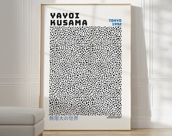 Yayoi Kusama Poster - Abstract Yayoi Kusama Print as Japanese Wall Art - Inspired by Yayoi Kusama Japandi Gallery Wall Art - Home Wall Decor
