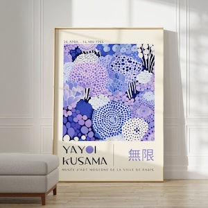 Yayoi Kusama Print - Japanese Wall Art - Home Wall Decor as Abstract Yayoi Kusama Poster - Yayoi Kusama Inspired Japanese Gallery Wall Art