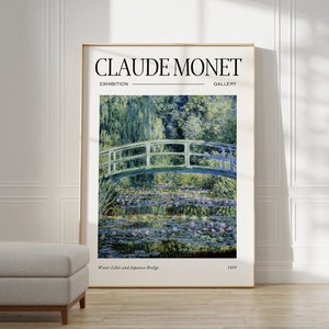 Claude Monet Poster - Mid Century Modern Wall Art for Aesthetic Room Decor | Monet Print as Best Friend Gift | Monet Exhibition Poster