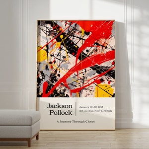 Jackson Pollock Poster - Trendy Wall Art, Modern Colorful Wall Art, Jackson Pollock Print as Maximalist Decor, Pollock Abstract Wall Art