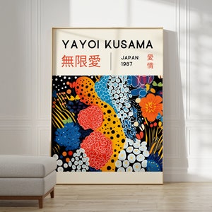 Yayoi Kusama Print - Home Wall Decor as Abstract Yayoi Kusama Poster - Japanese Wall Art - Yayoi Kusama Inspired Japanese Gallery Wall Art
